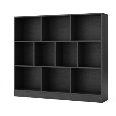 CostwayBibliothèque à 10 Cases Armoire de Rangement Autoportante à 3 Niveaux Kits Anti-basculement Etagère de Présentation en Bois 120cm Noir - Publicité CostwayBibliothèque à 10 Cases Armoire de Rangement Autoportante à 3 Niveaux Kits Anti-basculement Etagère de Présentation en Bois 120cm Noir - Publicité