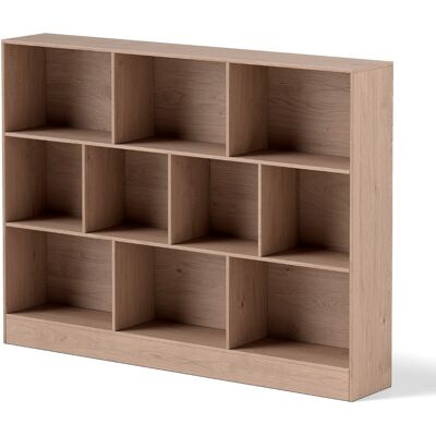 CostwayBibliothèque à 10 Cases Armoire de Rangement Autoportante à 3 Niveaux Kits Anti-basculement Etagère de Présentation en Bois de 140cm Naturel - Publicité CostwayBibliothèque à 10 Cases Armoire de Rangement Autoportante à 3 Niveaux Kits Anti-basculement Etagère de Présentation en Bois de 140cm Naturel - Publicité