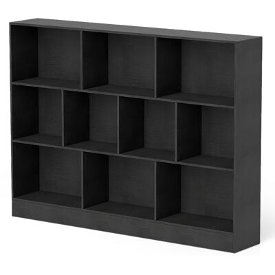 CostwayBibliothèque à 10 Cases Armoire de Rangement Autoportante à 3 Niveaux Kits Anti-basculement Etagère de Présentation en Bois de 140cm Noir - Publicité CostwayBibliothèque à 10 Cases Armoire de Rangement Autoportante à 3 Niveaux Kits Anti-basculement Etagère de Présentation en Bois de 140cm Noir - Publicité