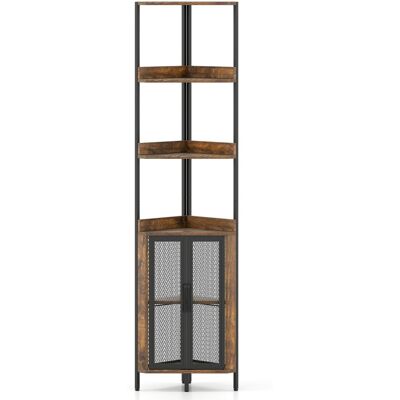 CostwayÉtagère d'Angle à 6 Niveaux Bibliothèque d'Angle avec Armoire et Portes Étagère Indépendante pour Plantes Style Industriel Marron Rustique - Publicité CostwayÉtagère d'Angle à 6 Niveaux Bibliothèque d'Angle avec Armoire et Portes Étagère Indépendante pour Plantes Style Industriel Marron Rustique - Publicité