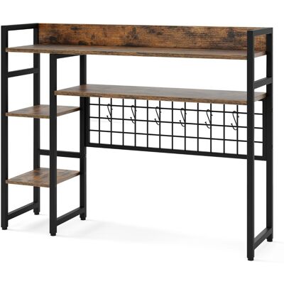 CostwayÉtagère de Bureau à 4 Niveaux avec Panneau à Grille Métallique et 6 Crochets Organisateur pour Moniteurs d'Ordinateur jusqu'à 32" Café - Publicité CostwayÉtagère de Bureau à 4 Niveaux avec Panneau à Grille Métallique et 6 Crochets Organisateur pour Moniteurs d'Ordinateur jusqu'à 32" Café - Publicité
