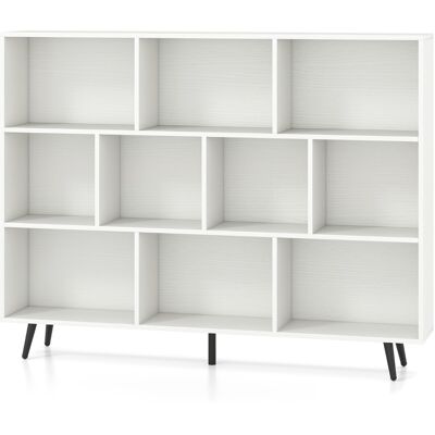 CostwayÉtagère à 10 Cubes 140CM Organisateur de Rangement Moderne avec 5 Pieds Métalliques Effilés Étagère Autoportante avec 2 Kits Antichute Blanc - Publicité CostwayÉtagère à 10 Cubes 140CM Organisateur de Rangement Moderne avec 5 Pieds Métalliques Effilés Étagère Autoportante avec 2 Kits Antichute Blanc - Publicité