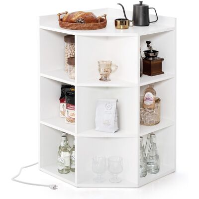 CostwayÉtagère d'Angle 3 Niveaux avec Station de Charge Étagère Ouverte en Bois avec 9 Compartiments 2 Ports USB 4 Prises Rangement Cube Blanc - Publicité CostwayÉtagère d'Angle 3 Niveaux avec Station de Charge Étagère Ouverte en Bois avec 9 Compartiments 2 Ports USB 4 Prises Rangement Cube Blanc - Publicité