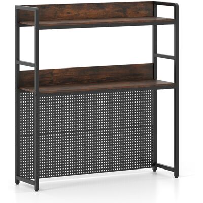 CostwayÉtagère de Bureau Console de Bureau à 2 Niveaux Polyvalente avec Panneau Perforé Organisateur de Rangement Industriel Brun Rustique - Publicité CostwayÉtagère de Bureau Console de Bureau à 2 Niveaux Polyvalente avec Panneau Perforé Organisateur de Rangement Industriel Brun Rustique - Publicité