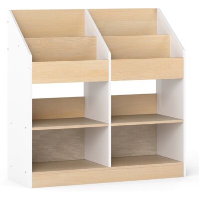 CostwayÉtagère pour Enfants Support pour Livres pour Tout-petits avec 4 Cubes Verticaux et 4 Compartiments de Rangement Étagère en Bois Blanc - Publicité CostwayÉtagère pour Enfants Support pour Livres pour Tout-petits avec 4 Cubes Verticaux et 4 Compartiments de Rangement Étagère en Bois Blanc - Publicité