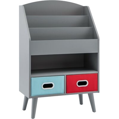 Costway - Bibliothèque pour Enfants en Bois - 3 Niveaux - 2 tiroirs en tissu - Publicité Costway - Bibliothèque pour Enfants en Bois - 3 Niveaux - 2 tiroirs en tissu - Publicité
