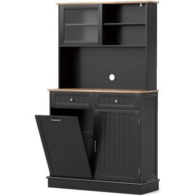 CostwayArmoire à Double Poubelle Inclinable 38 L avec Clapier Armoire de Rangement Garde-manger de Cuisine avec Comptoir en Bois d'Hévéa Noir - Publicité CostwayArmoire à Double Poubelle Inclinable 38 L avec Clapier Armoire de Rangement Garde-manger de Cuisine avec Comptoir en Bois d'Hévéa Noir - Publicité
