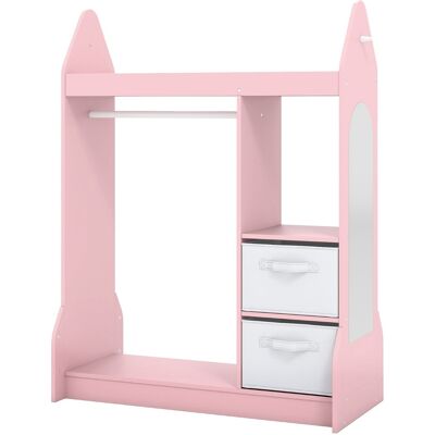 CostwayArmoire pour Enfants Centre de Déguisement avec Miroir en Acrylique Cintre Étagère Supérieure et Étagères Ouvertes Bacs en Tissu Rose - Publicité CostwayArmoire pour Enfants Centre de Déguisement avec Miroir en Acrylique Cintre Étagère Supérieure et Étagères Ouvertes Bacs en Tissu Rose - Publicité