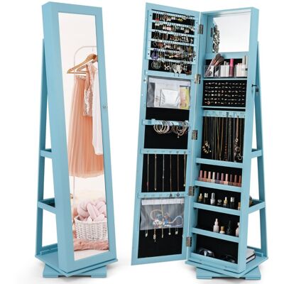 CostwayArmoire à Bijoux Pivotante à 360 Degrés avec Grand Miroir Psyché et Etagère de Rangement à L Arrière Vert - Publicité CostwayArmoire à Bijoux Pivotante à 360 Degrés avec Grand Miroir Psyché et Etagère de Rangement à L Arrière Vert - Publicité