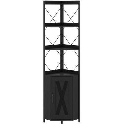 CostwayArmoire d'Angle avec Rangement à 5 Étagères Étagère d'Angle Haute de 180CM avec Garde-Corps Anti-Chute & 2 Kits Anti-Basculement Noir - Publicité CostwayArmoire d'Angle avec Rangement à 5 Étagères Étagère d'Angle Haute de 180CM avec Garde-Corps Anti-Chute & 2 Kits Anti-Basculement Noir - Publicité
