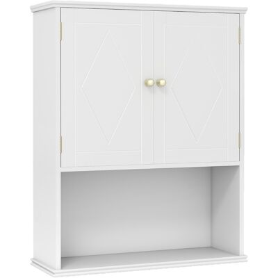 CostwayArmoire Murale de Salle de Bain Armoire à 2 Portes avec Étagère Ouverte et Étagère Réglable Organisateur de Rangement Blanc - Publicité CostwayArmoire Murale de Salle de Bain Armoire à 2 Portes avec Étagère Ouverte et Étagère Réglable Organisateur de Rangement Blanc - Publicité