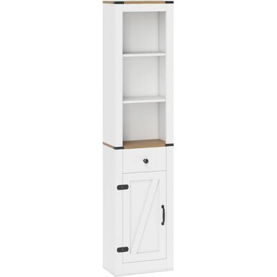 CostwayArmoire de Salle de Bain Haute avec Porte Meuble de Rangement Étroite et Mince avec Tiroir et Étagère Réglable Meuble au Sol Blanc - Publicité CostwayArmoire de Salle de Bain Haute avec Porte Meuble de Rangement Étroite et Mince avec Tiroir et Étagère Réglable Meuble au Sol Blanc - Publicité