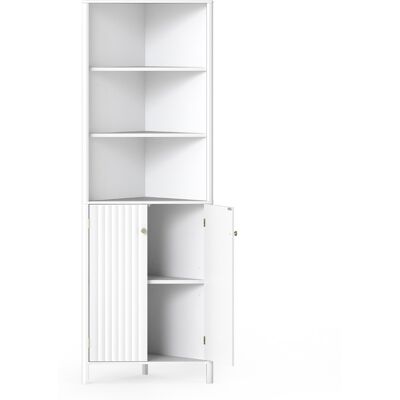 CostwayArmoire d'Angle Haute Armoire de Rangement Moderne d'Angle avec 5 Étagères et 2 Portes Cannelées Gain de Place avec Étagère Réglable Blanc - Publicité CostwayArmoire d'Angle Haute Armoire de Rangement Moderne d'Angle avec 5 Étagères et 2 Portes Cannelées Gain de Place avec Étagère Réglable Blanc - Publicité