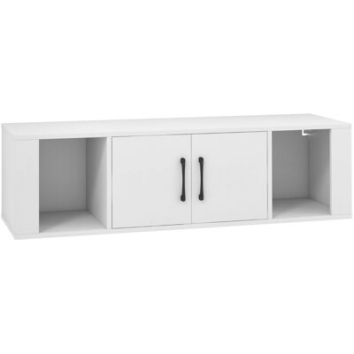 CostwayArmoire de Rangement Flottante à 2 Portes Bureau Suspendu Mural avec 2 Cubes Meuble de Console sous Télévision Centre de Console Média Blanc - Publicité CostwayArmoire de Rangement Flottante à 2 Portes Bureau Suspendu Mural avec 2 Cubes Meuble de Console sous Télévision Centre de Console Média Blanc - Publicité