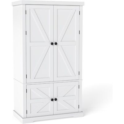 CostwayArmoire de Rangement à 4 Portes Armoire Indépendante à 6 Niveaux avec Portes et Étagères Réglables en 5 Positions Meuble de Rangement Blanc - Publicité CostwayArmoire de Rangement à 4 Portes Armoire Indépendante à 6 Niveaux avec Portes et Étagères Réglables en 5 Positions Meuble de Rangement Blanc - Publicité