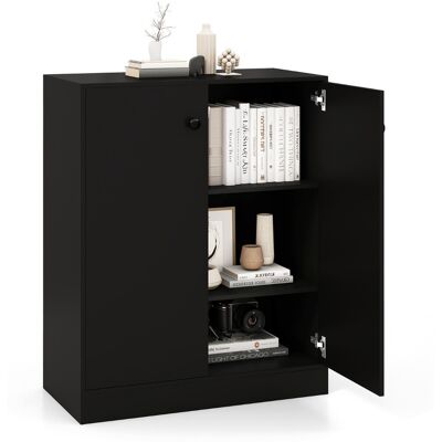 CostwayArmoire de Rangement à 2 Portes sur Pied avec Étagère à 3 Niveaux Armoire Latérale Indépendante avec Dispositif Anti-Basculement Noir - Publicité CostwayArmoire de Rangement à 2 Portes sur Pied avec Étagère à 3 Niveaux Armoire Latérale Indépendante avec Dispositif Anti-Basculement Noir - Publicité