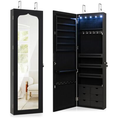 CostwayArmoire à Bijoux Murale LED avec Miroir 6 Tiroirs Hauteur du Crochet Ajustable 120x36,5x11,5CM Noir - Publicité CostwayArmoire à Bijoux Murale LED avec Miroir 6 Tiroirs Hauteur du Crochet Ajustable 120x36,5x11,5CM Noir - Publicité
