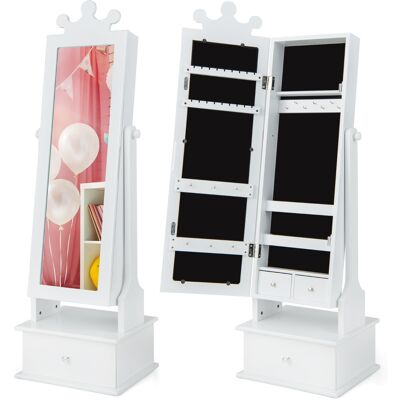Costway2 en 1 Armoire à Bijoux Enfants avec Miroir Organisateur à Bijoux en Forme Couronne avec 3 Tiroirs pour Enfants de 3 Ans+ Charge 10kg - Publicité Costway2 en 1 Armoire à Bijoux Enfants avec Miroir Organisateur à Bijoux en Forme Couronne avec 3 Tiroirs pour Enfants de 3 Ans+ Charge 10kg - Publicité