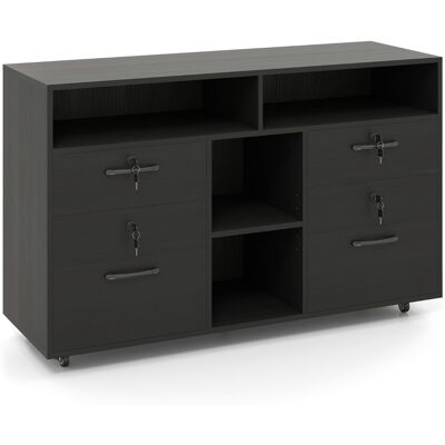 CostwayArmoire de Rangement avec Serrure Organisateur de Classement Latéral Mobile avec 4 Tiroirs pour Fichiers Format A4/Lettre Noir - Publicité CostwayArmoire de Rangement avec Serrure Organisateur de Classement Latéral Mobile avec 4 Tiroirs pour Fichiers Format A4/Lettre Noir - Publicité