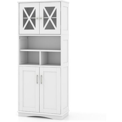 CostwayArmoire de Salle de Bain Haute Armoire Autoportante avec Portes en Acrylique et 3 Cubes Buffet Autoportant avec Etagères Réglables Blanc - Publicité CostwayArmoire de Salle de Bain Haute Armoire Autoportante avec Portes en Acrylique et 3 Cubes Buffet Autoportant avec Etagères Réglables Blanc - Publicité