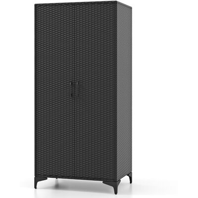 CostwayArmoire Penderie de 157 cm de Haut en Osier PE 2 Portes Tringle de Suspension et 4 Cubes de Rangement Organisateur de Vêtements Noir - Publicité CostwayArmoire Penderie de 157 cm de Haut en Osier PE 2 Portes Tringle de Suspension et 4 Cubes de Rangement Organisateur de Vêtements Noir - Publicité