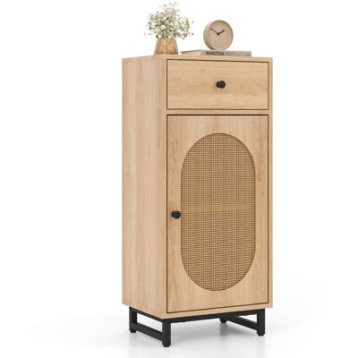 CostwayArmoire de Rangement en Rotin PE Tiroir Coulissant Porte en Rotin PE Support en Métal Patins Réglables Kit Anti-basculement Naturel - Publicité CostwayArmoire de Rangement en Rotin PE Tiroir Coulissant Porte en Rotin PE Support en Métal Patins Réglables Kit Anti-basculement Naturel - Publicité