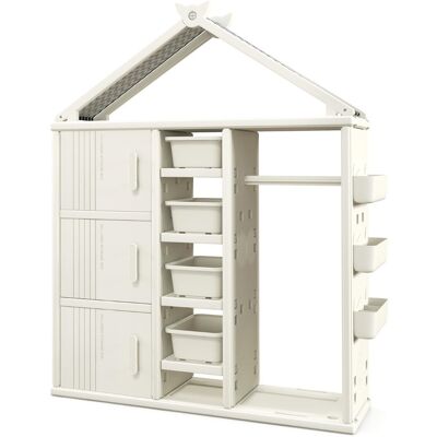 CostwayArmoire de Rangement pour Enfants Armoire à Vêtements Suspendue Organisateur de Rangement de Vêtements 130 x 34 x 156 cm Blanc - Publicité CostwayArmoire de Rangement pour Enfants Armoire à Vêtements Suspendue Organisateur de Rangement de Vêtements 130 x 34 x 156 cm Blanc - Publicité