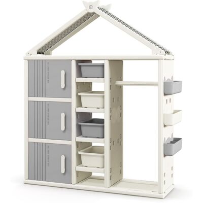 CostwayArmoire de Rangement pour Enfants Armoire à Vêtements Suspendue Organisateur de Rangement de Vêtements 130 x 34 x 156 cm Gris - Publicité CostwayArmoire de Rangement pour Enfants Armoire à Vêtements Suspendue Organisateur de Rangement de Vêtements 130 x 34 x 156 cm Gris - Publicité