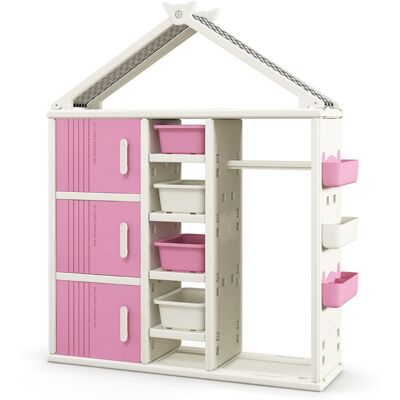 CostwayArmoire de Rangement pour Enfants Armoire à Vêtements Suspendue Organisateur de Rangement de Vêtements 130 x 34 x 156 cm Rose - Publicité CostwayArmoire de Rangement pour Enfants Armoire à Vêtements Suspendue Organisateur de Rangement de Vêtements 130 x 34 x 156 cm Rose - Publicité