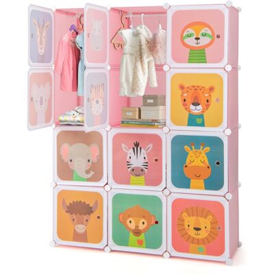 Costway Armoire Enfant - 12 Cubes avec 2 Sections Suspendues - Publicité Costway Armoire Enfant - 12 Cubes avec 2 Sections Suspendues - Publicité