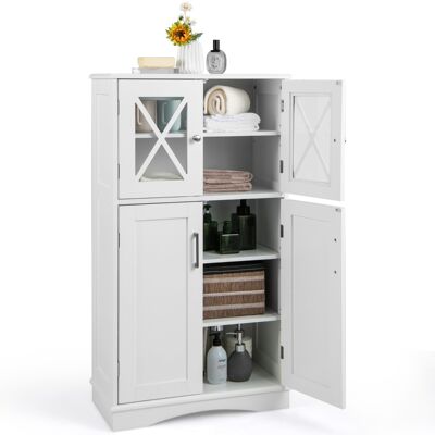 CostwayArmoire autoportante avec Portes et étagères Ajustables Meuble de Rangement Autoportant pour Salle de Bain Salon Entrée 60 x 30 x 108 cm Blanc - Publicité CostwayArmoire autoportante avec Portes et étagères Ajustables Meuble de Rangement Autoportant pour Salle de Bain Salon Entrée 60 x 30 x 108 cm Blanc - Publicité