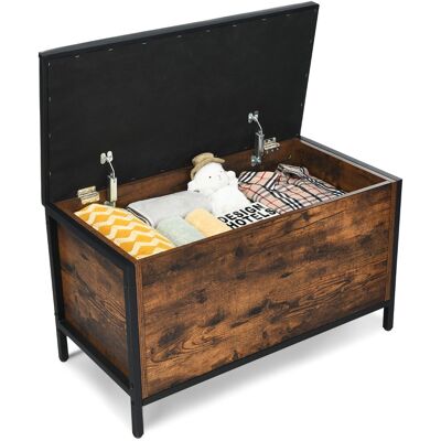 CostwayBanc Coffre de Rangement avec Coussinets de Pied Réglables, 80 x 40 x 50 CM (L x l x H), Bout de Lit Style Industriel - Publicité CostwayBanc Coffre de Rangement avec Coussinets de Pied Réglables, 80 x 40 x 50 CM (L x l x H), Bout de Lit Style Industriel - Publicité