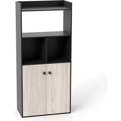 CostwayBibliothèque avec Armoire à Double Porte Etagère Haute à 3 Niveaux Cubes Ouverts Vitrine Moderne Organisateur de Rangement 60x30x133cm Noir - Publicité CostwayBibliothèque avec Armoire à Double Porte Etagère Haute à 3 Niveaux Cubes Ouverts Vitrine Moderne Organisateur de Rangement 60x30x133cm Noir - Publicité