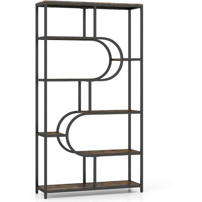 CostwayBibliothèque à 8 Niveaux Étagère Industrielle avec Étagères Ouvertes Étagère Haute Autoportante au Design en U Marron Rustique - Publicité CostwayBibliothèque à 8 Niveaux Étagère Industrielle avec Étagères Ouvertes Étagère Haute Autoportante au Design en U Marron Rustique - Publicité