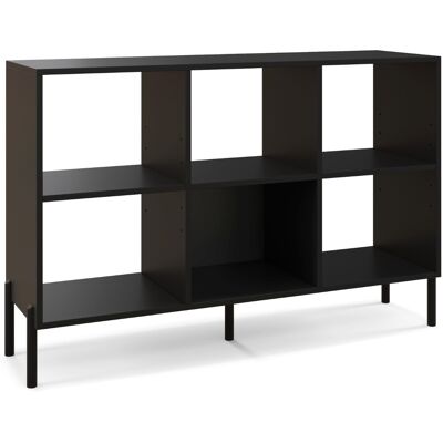 CostwayBibliothèque Cube Meuble de Rangement à 6 Casiers 5 Pieds en métal Étagères Réglables Patins Antidérapants Noir - Publicité CostwayBibliothèque Cube Meuble de Rangement à 6 Casiers 5 Pieds en métal Étagères Réglables Patins Antidérapants Noir - Publicité