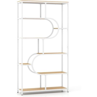 CostwayBibliothèque à 8 Niveaux Étagère Moderne avec Étagères Ouvertes Étagère Haute Autoportante au Design en U Naturel - Publicité CostwayBibliothèque à 8 Niveaux Étagère Moderne avec Étagères Ouvertes Étagère Haute Autoportante au Design en U Naturel - Publicité