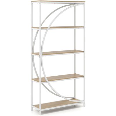 CostwayBibliothèque 5 Niveaux avec Rayonnages Ouverts Étagère Haute Autoportante Design en Arc Cadre Métallique 86 x 30 x 175 cm Naturel - Publicité CostwayBibliothèque 5 Niveaux avec Rayonnages Ouverts Étagère Haute Autoportante Design en Arc Cadre Métallique 86 x 30 x 175 cm Naturel - Publicité