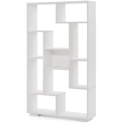 CostwayBibliothèque Géométrique Moderne de 120 Cm Étagères Ouvertes Étagère de Rangement Autoportante avec Kits Anti-basculement Blanc + Naturel - Publicité CostwayBibliothèque Géométrique Moderne de 120 Cm Étagères Ouvertes Étagère de Rangement Autoportante avec Kits Anti-basculement Blanc + Naturel - Publicité