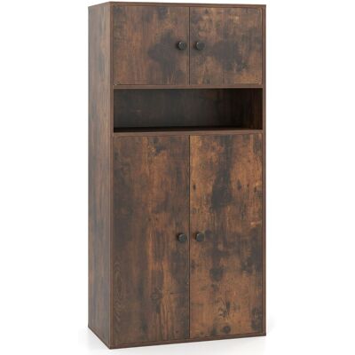 CostwayBibliothèque de 111 CM de Hauteur avec 4 Portes Organisateur de Rangement Moderne à 4 Niveaux avec Étagère réglable Cabinet Marron Rustique - Publicité CostwayBibliothèque de 111 CM de Hauteur avec 4 Portes Organisateur de Rangement Moderne à 4 Niveaux avec Étagère réglable Cabinet Marron Rustique - Publicité