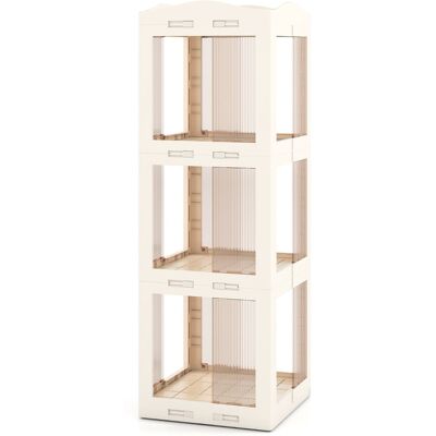 CostwayBibliothèque Pliante Rotative Étagère Tournante à 360° Bibliothèque à 3 Niveaux Étagère d'Angle Haute Organisateur de Rangement Blanc - Publicité CostwayBibliothèque Pliante Rotative Étagère Tournante à 360° Bibliothèque à 3 Niveaux Étagère d'Angle Haute Organisateur de Rangement Blanc - Publicité