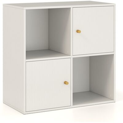 CostwayBibliothèque 4 Cubes Étagère 3 Niveaux avec 2 Compartiments Ouverts 2 Armoires avec 2 Kits Anti-Basculement 60 x 29 x 60 cm Blanc - Publicité CostwayBibliothèque 4 Cubes Étagère 3 Niveaux avec 2 Compartiments Ouverts 2 Armoires avec 2 Kits Anti-Basculement 60 x 29 x 60 cm Blanc - Publicité