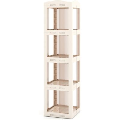 CostwayBibliothèque Pliante Rotative Étagère Tournante à 360° Bibliothèque à 4 Niveaux Étagère d'Angle Haute Organisateur de Rangement Blanc - Publicité CostwayBibliothèque Pliante Rotative Étagère Tournante à 360° Bibliothèque à 4 Niveaux Étagère d'Angle Haute Organisateur de Rangement Blanc - Publicité