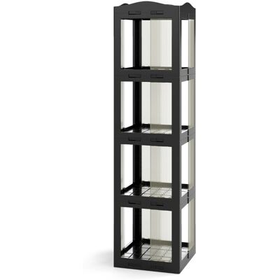 CostwayBibliothèque Pliante Rotative Étagère Tournante à 360° Bibliothèque à 4 Niveaux Étagère d'Angle Haute Organisateur de Rangement Noir - Publicité CostwayBibliothèque Pliante Rotative Étagère Tournante à 360° Bibliothèque à 4 Niveaux Étagère d'Angle Haute Organisateur de Rangement Noir - Publicité