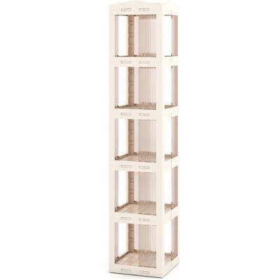 CostwayBibliothèque Pliante Rotative Étagère Tournante à 360° Bibliothèque à 5 Niveaux Étagère d'Angle Haute Organisateur de Rangement Blanc - Publicité CostwayBibliothèque Pliante Rotative Étagère Tournante à 360° Bibliothèque à 5 Niveaux Étagère d'Angle Haute Organisateur de Rangement Blanc - Publicité