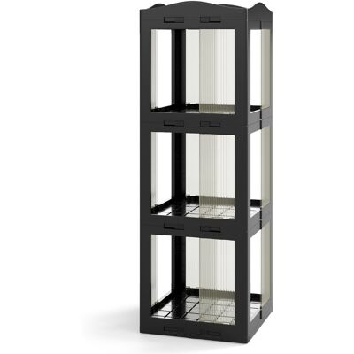 CostwayBibliothèque Pliante Rotative Étagère Tournante à 360° Bibliothèque à 3 Niveaux Étagère d'Angle Haute Organisateur de Rangement Noir - Publicité CostwayBibliothèque Pliante Rotative Étagère Tournante à 360° Bibliothèque à 3 Niveaux Étagère d'Angle Haute Organisateur de Rangement Noir - Publicité