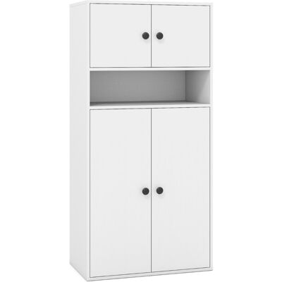 CostwayBibliothèque de 111 CM de Hauteur avec 4 Portes Organisateur de Rangement Moderne à 4 Niveaux avec Étagère réglable Cabinet Blanc - Publicité CostwayBibliothèque de 111 CM de Hauteur avec 4 Portes Organisateur de Rangement Moderne à 4 Niveaux avec Étagère réglable Cabinet Blanc - Publicité