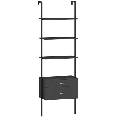 CostwayBibliothèque Étagère à 6 Niveaux avec 2 Tiroirs 184 cm de Haut Étagère Murale avec Cadre en Métal Meuble de Rangement Moderne Ouvert Noir - Publicité CostwayBibliothèque Étagère à 6 Niveaux avec 2 Tiroirs 184 cm de Haut Étagère Murale avec Cadre en Métal Meuble de Rangement Moderne Ouvert Noir - Publicité