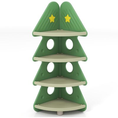 CostwayBibliothèque d'Angle pour Enfants Bibliothèque Sapin de Noël Étagère 4 Niveaux pour Tout-Petits Rangement Étroit pour Jouets Vert - Publicité CostwayBibliothèque d'Angle pour Enfants Bibliothèque Sapin de Noël Étagère 4 Niveaux pour Tout-Petits Rangement Étroit pour Jouets Vert - Publicité