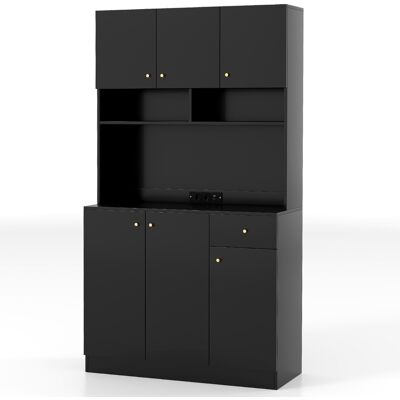CostwayArmoire de Garde-Manger avec Prises Ports USB Kits Anti-Basculement et Étagères Réglables sur 3 Positions 100X40X181CM Noir - Publicité CostwayArmoire de Garde-Manger avec Prises Ports USB Kits Anti-Basculement et Étagères Réglables sur 3 Positions 100X40X181CM Noir - Publicité