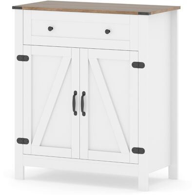 CostwayBuffet de Cuisine de Ferme avec Porte Tiroir et Étagère Réglable Meuble de Rangement pour Garde-manger Station Café sur Pied Blanc - Publicité CostwayBuffet de Cuisine de Ferme avec Porte Tiroir et Étagère Réglable Meuble de Rangement pour Garde-manger Station Café sur Pied Blanc - Publicité
